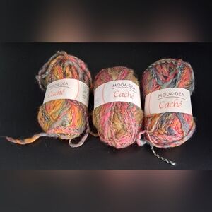 NWT Vintage Moda Dea Cache Wink & Smartie Rainbow Wool Blend Knit Yarn